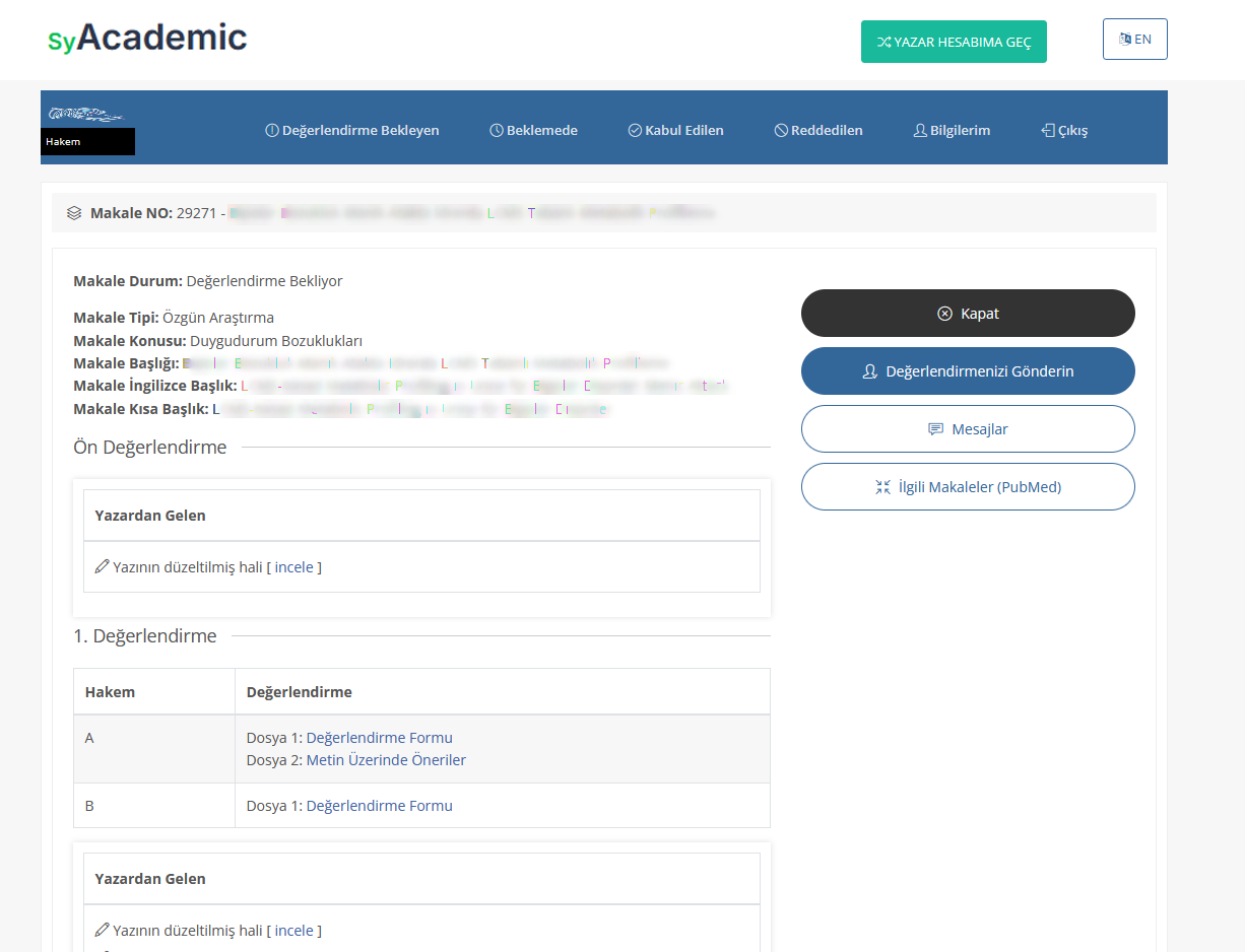 Hakem değerlendirme